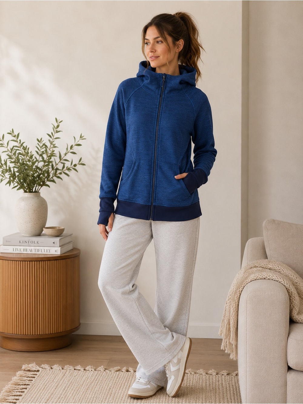 Vintage Lululemon Scuba Hoodie Full Zip Size 12 – Heathered Blue